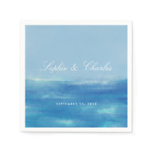 Elegante Seewasserfarbe Save the Date Postkarte