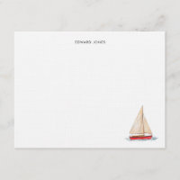 Elegante Segelyacht Watercolor
