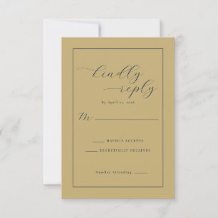 Elegante Senf-RSVP-Karte RSVP Karte