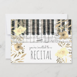 elegante sepia Aquarellmusik-Blume Einladung