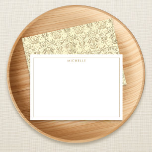 Elegante Sepia-Braun-Blumenmuster-Notizkarte Mitteilungskarte