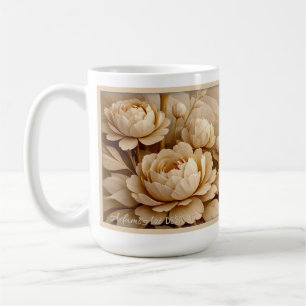 Elegante Sepia-Rosen-Garten-Blumenkunst Kaffeetasse