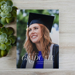 Elegante Serif-Foto-Abschlussankündigung Ankündigung