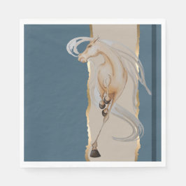 Elegante Serviette mit edlem Pferdemotiv 