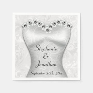 Elegante Servietten für das Hochzeitskleid