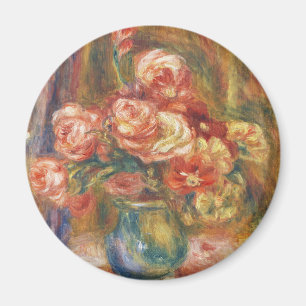 Elegante Shabby Chic Renoir Rosenmalerei Magnet