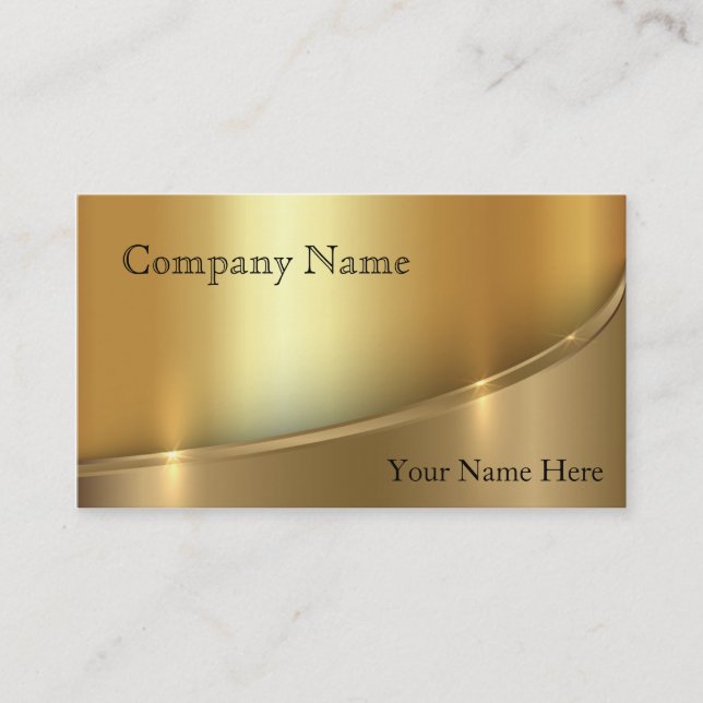 Elegante Shadowed Bright Gold Business Card Visitenkarte (Vorderseite)