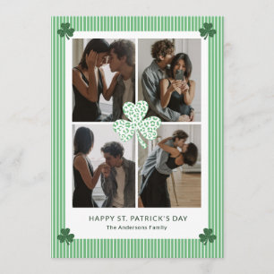 Elegante Shamrock-Streifen St. Patrick's Day Foto  Feiertagskarte