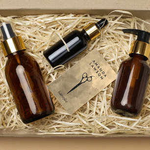 Elegante Shears Comb Gray Watercolor Visitenkarte