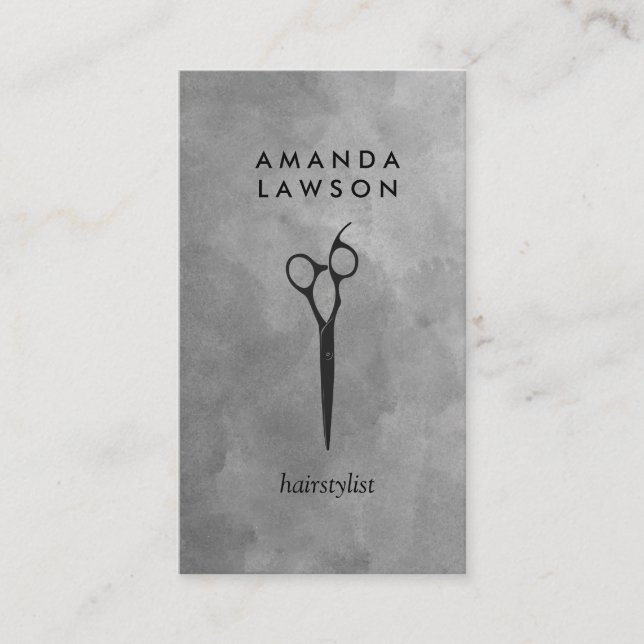 Elegante Shears Comb Gray Watercolor Visitenkarte (Vorderseite)