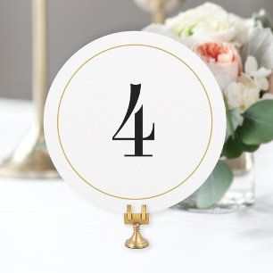 Elegante Shimmer Gold Circle Tischnummer 4 Card