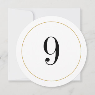 Elegante Shimmer Gold Circle Tischnummer 9 Card