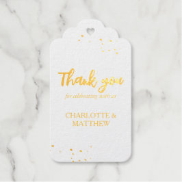 Elegante Shiny Gold Wedding Geschenkanhänger