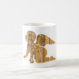 Elegante Shiny Golden Angel Himmlisch White Tasse