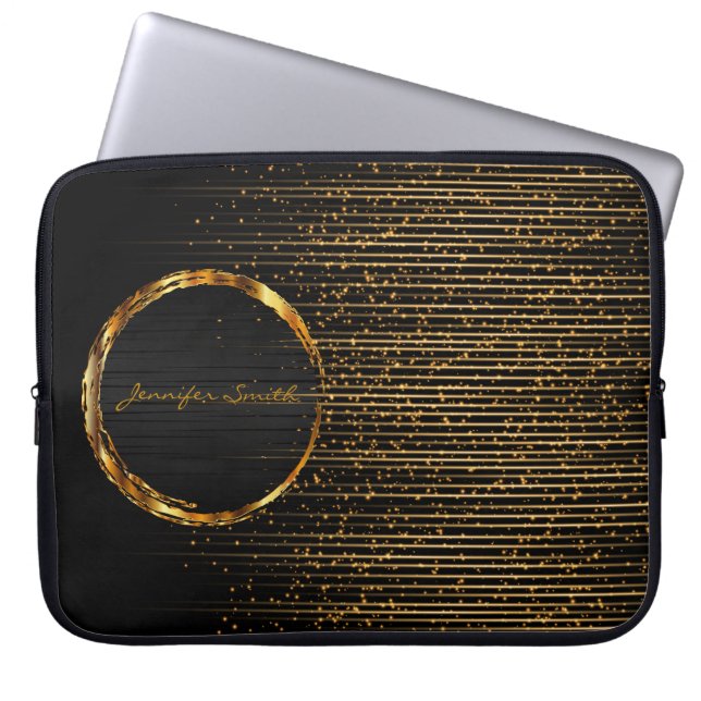 Elegante Shooting Star Lights mit DIY-Namen Laptopschutzhülle (Vorderseite)