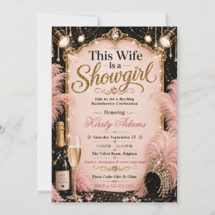 Elegante Showgirl-Junggesellinnenparty Einladung