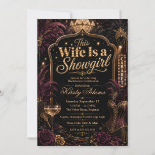 Elegante Showgirl-Junggesellinnenparty Einladung