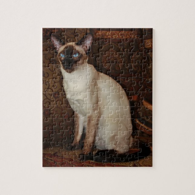 Elegante siamesische Katze Puzzle (Vertikal)