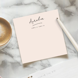 Elegante Signatur Personalisiert Stationery Blush Mitteilungskarte