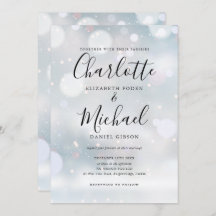 Elegante Signatur Winterfrosthochzeit Einladung