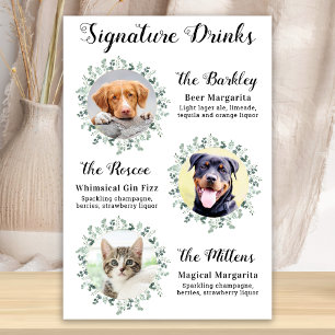 Elegante Signature-Drinks Haustier-Hochzeit Hund 3 Poster