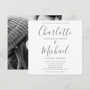 Elegante Signature-Hochzeitsfotos  Einladung