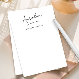 Elegante Signature Personalisiert Stationery Einfa Mitteilungskarte