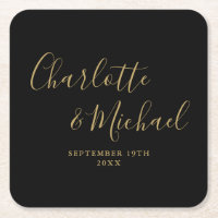 Elegante Signature Script Black and Gold Hochzeit