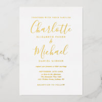 Elegante Signature Script Calligraphy Wedding Gold