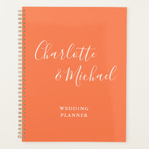 Elegante Signature Script Coral Hochzeit Planer