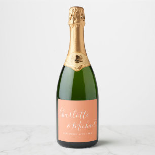 Elegante Signature Script Peach Hochzeit