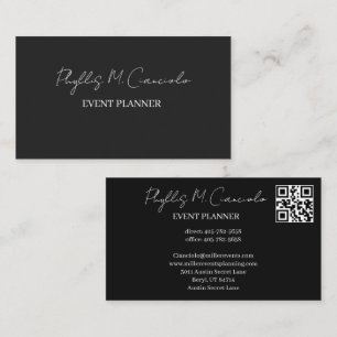 Elegante Signature-Script-Veranstaltungsplaner-QR- Visitenkarte