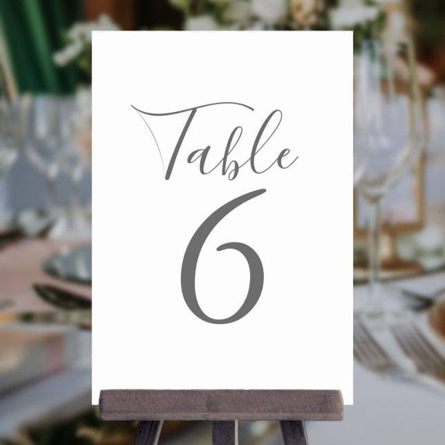 Elegante Signature WeddingTable Numbers Tischnummer (Elegant Signature WeddingTable Numbers Table Number)