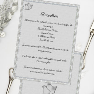 Elegante Silber Bells Hochzeitsempfang Details Einladung