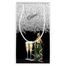 Elegante Silber Flasche und Gläser Kleine Geschenk Kleine Geschenktüte