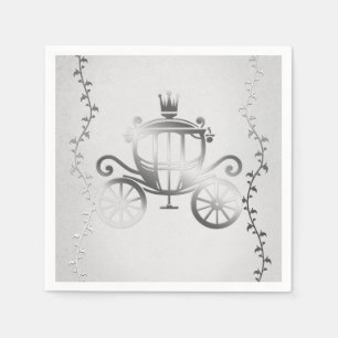 Elegante Silber-Kutsche Weiße Geschichte-Buch Köni Serviette