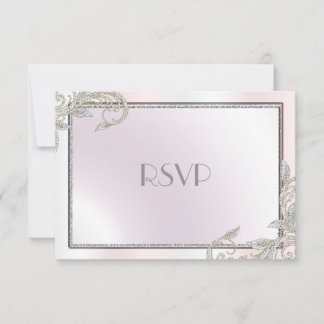 Elegante Silber-RSVP RSVP Karte
