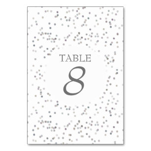 Elegante Silber-Sternenstaub-Confetti-Tischnummer Tischnummer