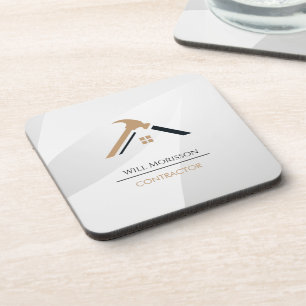 Elegante Silber- und Gold-Heimreparatur-Immobilien Getränkeuntersetzer