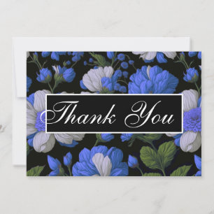 Elegante silberblaue, elegante Retrofloralen Einladung