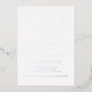 Elegante Silberfolie   Kalligrafie Probeessen Folieneinladung