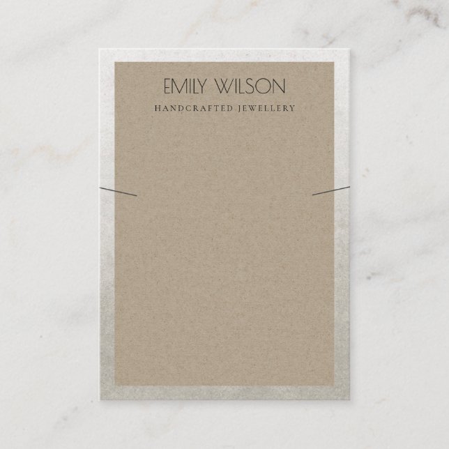 ELEGANTE SILBERGRENZE RUST KRAFT NECKLACE DISPLAY VISITENKARTE (Vorderseite)