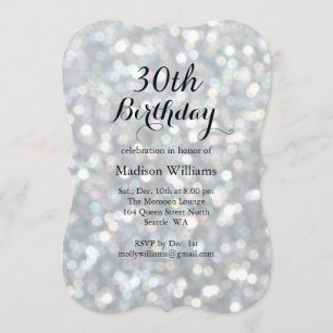 Elegante Silberlichter Geburtstag Einladung