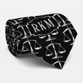 Elegante silberne Gesetzesmonogramm-Skalen von Krawatte