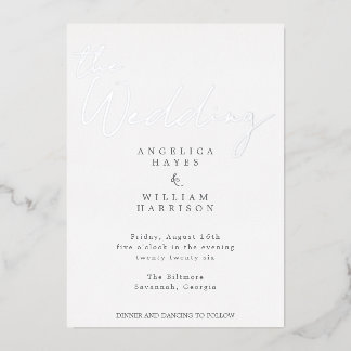 ELEGANTE SILBERNE HOCHZEITSEINLADUNG IM SCHRIFTDES FOLIENEINLADUNG