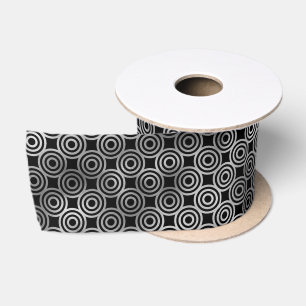 Elegante silberne konzentrische Kreise Art Deco Satinband