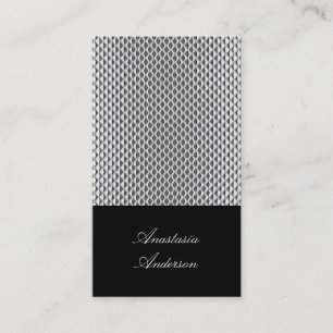 Elegante silberne Metall-Profilkarte Visitenkarte