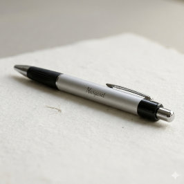 Elegante silberne metallische Farbe personalisiert Kugelschreiber