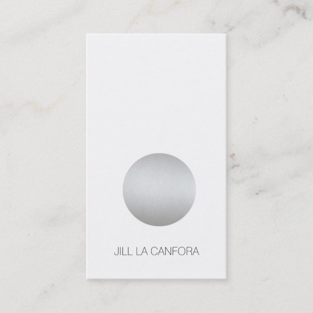 Elegante silberne Punkt-Visitenkarte Visitenkarte (Vorderseite)