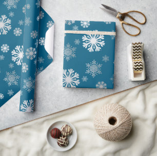 Elegante silberne Schneeflocken-Oceanus-Geschenkpa Geschenkpapier